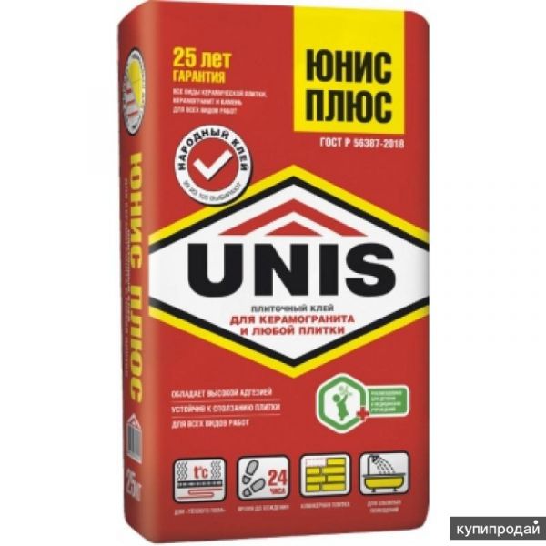 Клей плиточный UNIS plus в Казани