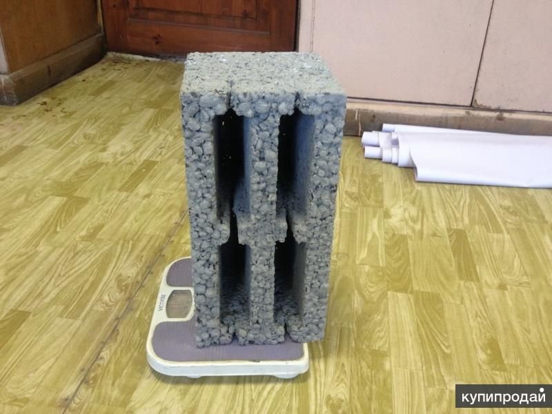 Керамзитобетонный блок 390х188х190 мм / 4 – щелевой в Саранске