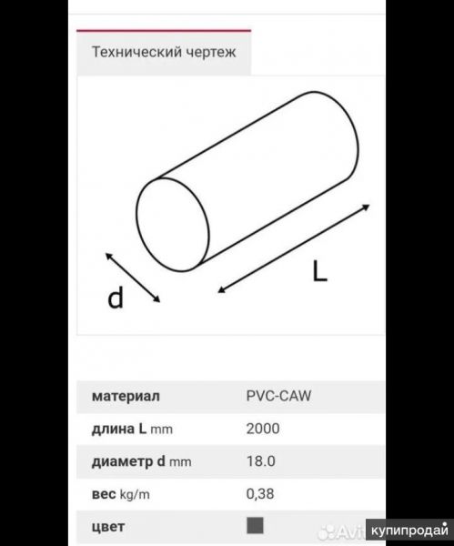 Стержень PVC-CAW 035000440 simona 18×2000 9350 в Москве