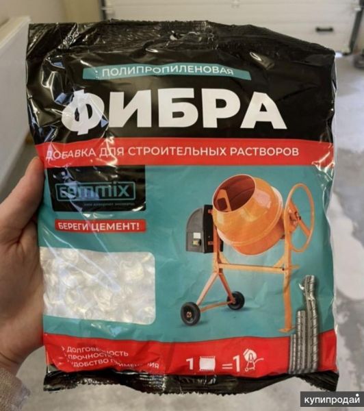 Фибра 12мм волокно для стяжки пола штукатурки стен, пеноблок, армирования бетона в Новосибирске
