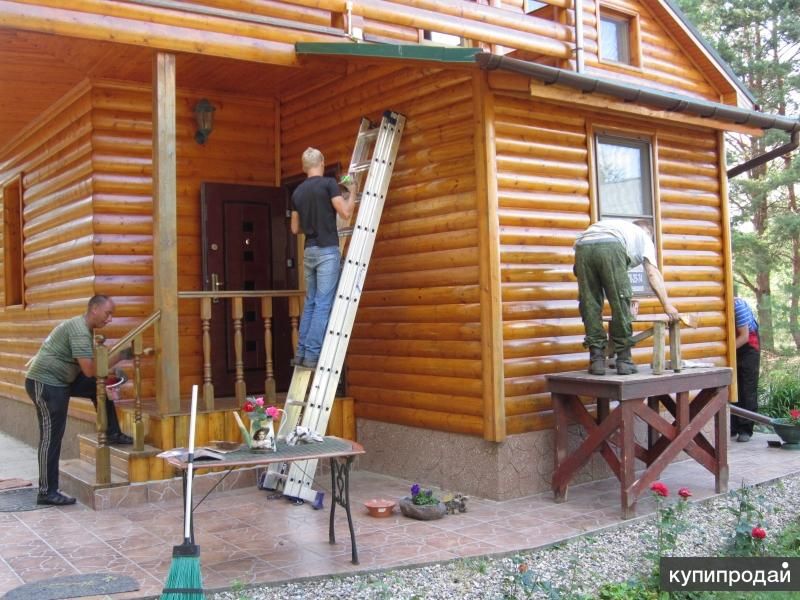 Покраска деревянного дома в Кимрах