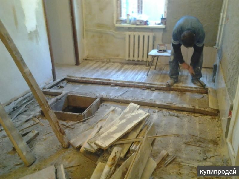 Демонтаж напольных покрытий в Казани