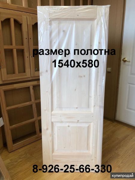 Двери деревянные из массива сосны под проемы заказчика в Москве