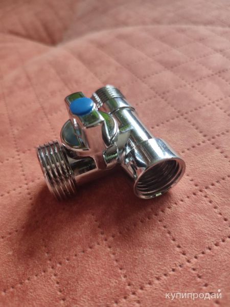Шаровой трёхпроходной кран 1/2″х3/4″х1/2″ в/н/н, хром, для стиральных/посудомоеч в Чебоксарах