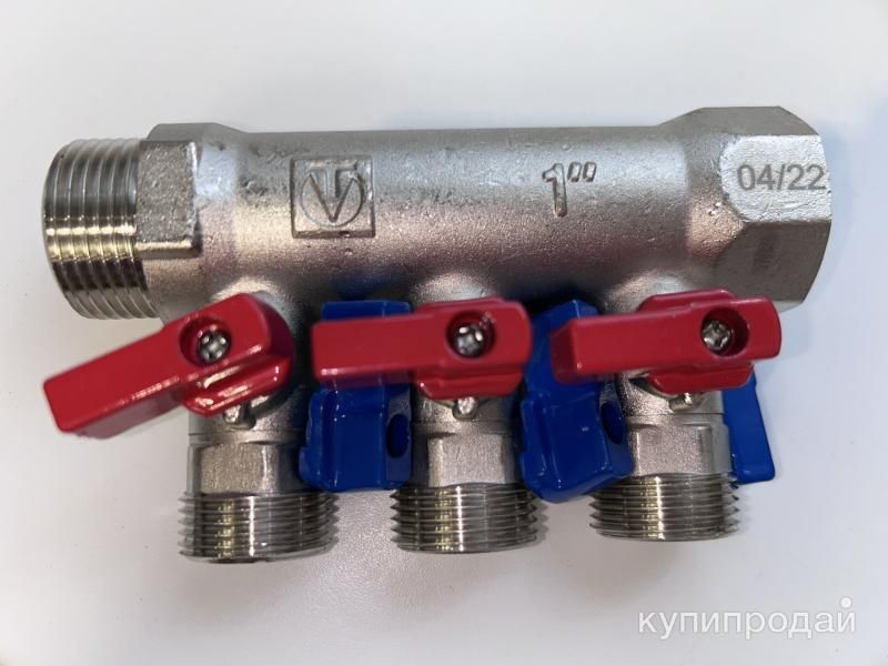Коллектор с отсекающими кранами Valtec нар. резьба в Санкт-Петербурге