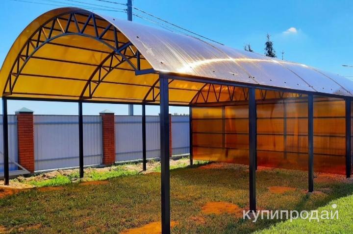 Забор с профнастил, калитка, откатные ворота, навес в Ногинске