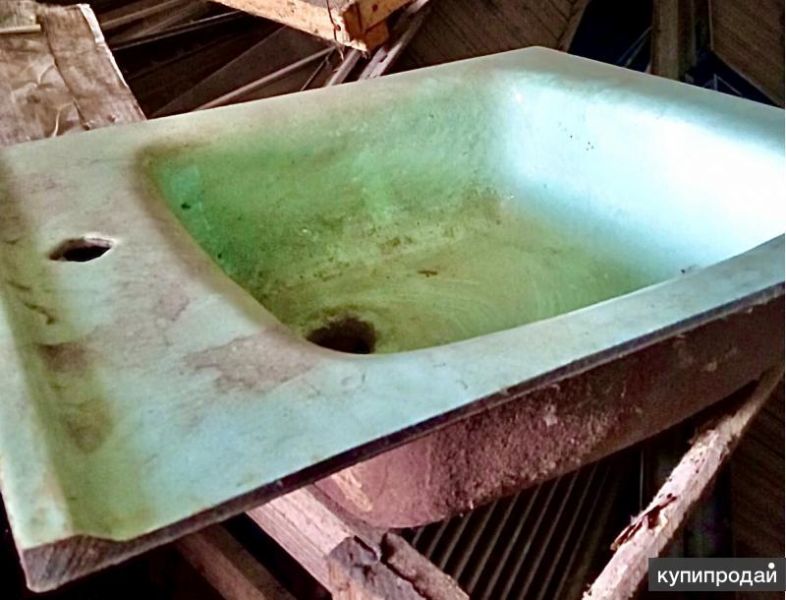 Мойка чугунная эмалированная нежно-салатового цвета с одной чашей в Москве