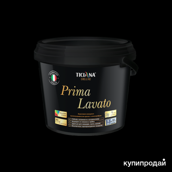 Краска акриловая Prima Lavato Ticiana Deluxe, шелковистая, 9 л в Краснодаре