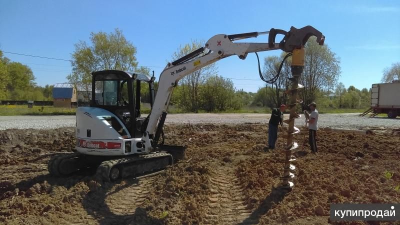 Аренда ямобура мини экскаватора Bobcat, Hitachi в Москве