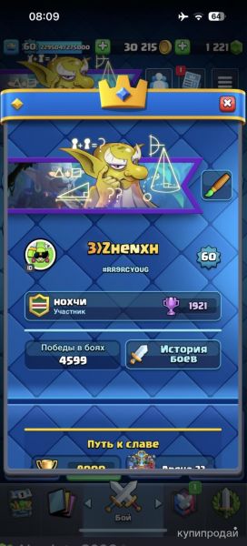 Все Эво 30карт-15лвл 175 эмодзи много скинов на тавер clash royal в Москве