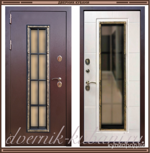 Входная дверь АГОРА Антик медь / Орех тёмный или Лиственница светлая в Краснодаре