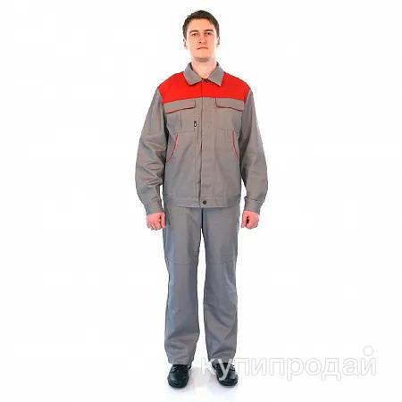 Костюм БлокПОСТ “Профессионал-2” (куртка+полукомбинезон), (серый+красный) в Липецке