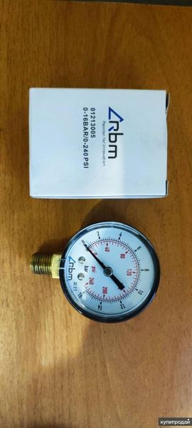 Монометр RBM 16 bar. 240 psi. в Москве