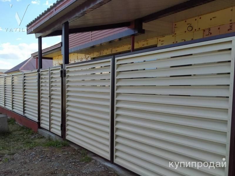 Забор Жалюзи (RAL 1015 Бархат) в Новосибирске